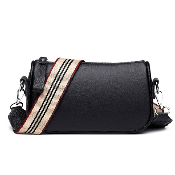 Faux Leather stylish wide shoulder strap cross-body bag