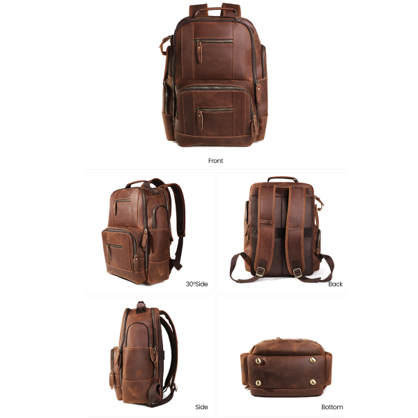 Vintage Genuine Leather Laptop Backpack
