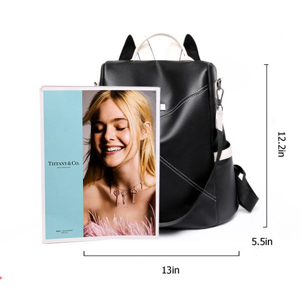 PU fashion soft leather travel backpack