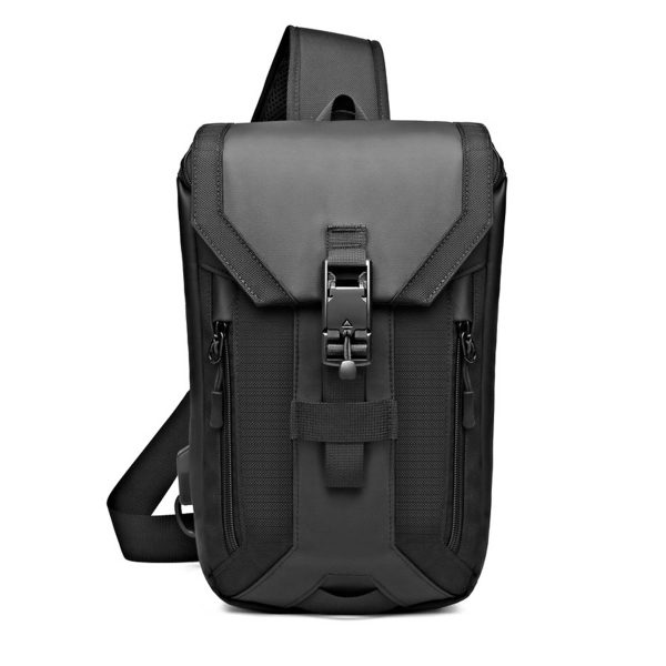 Oxford Waterproof Crossbody Sling Bag With USB Charging Port