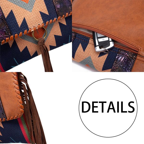 Cotton Colorful hand-woven and linen cross-body bag