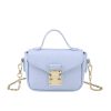 PU Leather Shoulder Bag w/ Metal Chain Strap