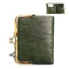 Genuine leather Ladies Coin Purse With Zipper and Kiss Lock