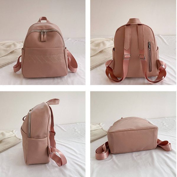PU leather durable backpack