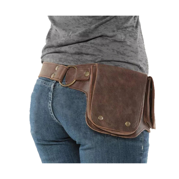 Faux leather punk style vintage waist bag