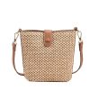 Summer Straw Women Woven Crossbody Bucket Bag