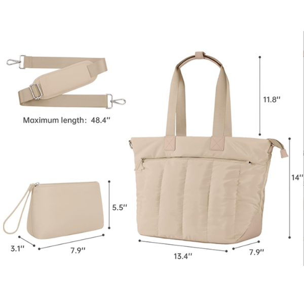 15.6-inch Zipper Tote bag with Laptop Compartment for Women