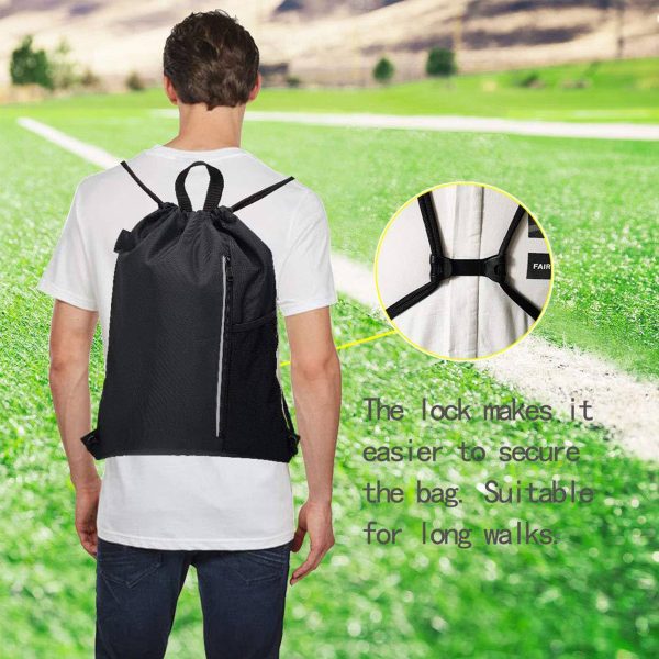 Polyester Sport Gym Sack Waterproof Drawstring Backpack Bag