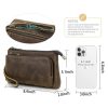 Leather Waterproof Small Vintage Storage Wallet Men Coffee
