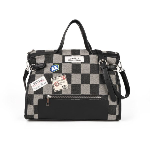 Canvas Street Trend Crossbody Bag for Women - Black/Blue