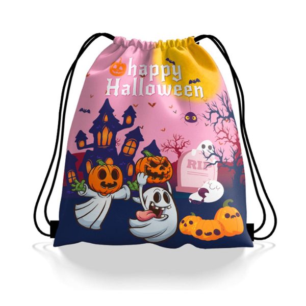 Halloween Portable Drawstring Backpack