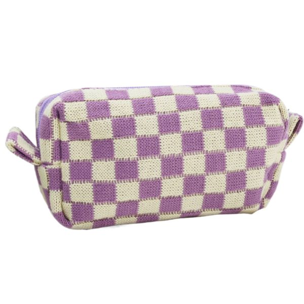 Checkered Makeup Bag