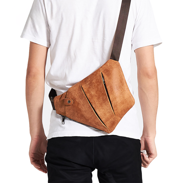 Men’s Outdoor Sports Genuine Leather Crossbody Bag