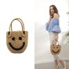 Jute Smiley straw bucket bag
