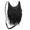 PU Hand-woven tassel shoulder cross-body bag