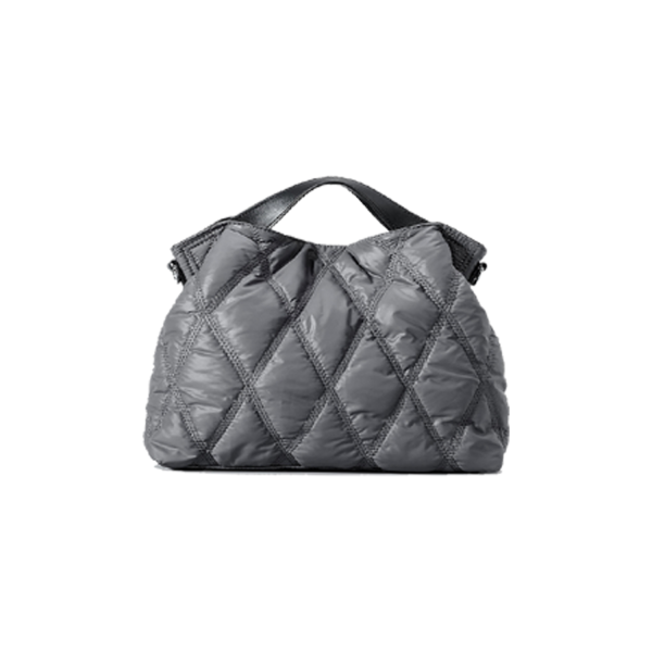 Simple Solid Color Down-Filled Tote Cotton Handbag