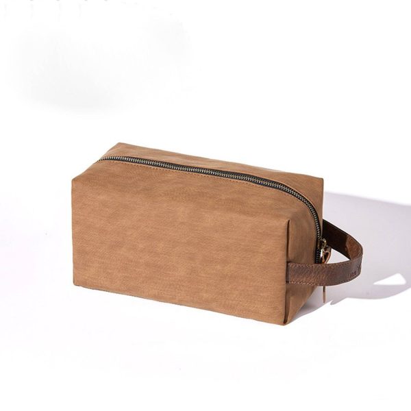 PU Leather Portable Square Toiletry Bag