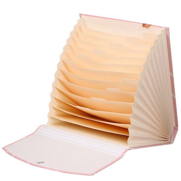 13 grid multi-colored paper accordion file folder