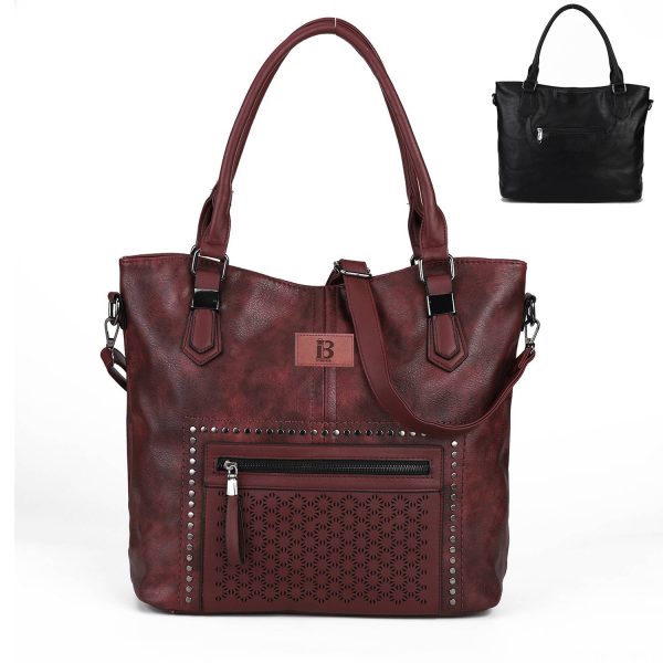 PU Top Handle Bags with Rivet Multi