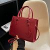 Pu red large capacity crossbody bag