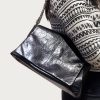 Genuine Leather Shoulder Tote bag with Hardware Chain