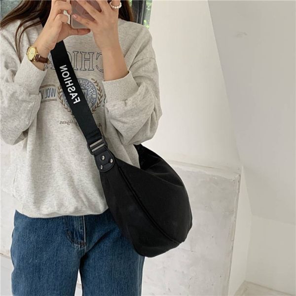 Wide Strap Large Capacity Nylon Crossbody Bag