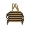 Polyester striped knitting tote bag