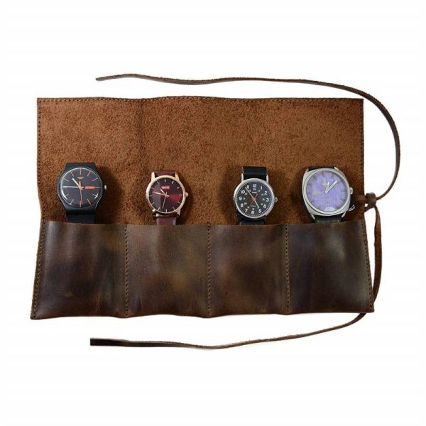 PU Leather Watch Roll Bag