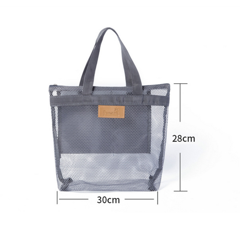Mesh Beach Tote Bag Cosmetic Shoulder Handbag