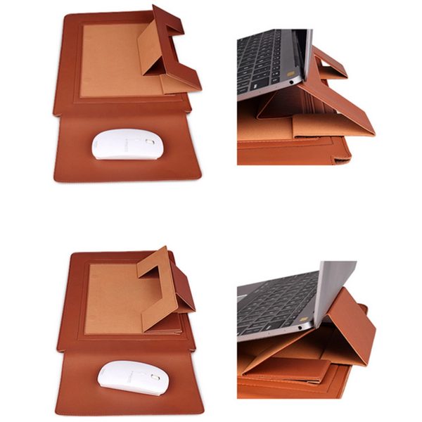 Multifunction Stand Leather Laptop Sleeve
