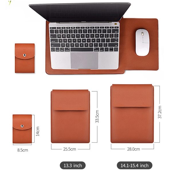 Multifunction Stand Leather Laptop Sleeve