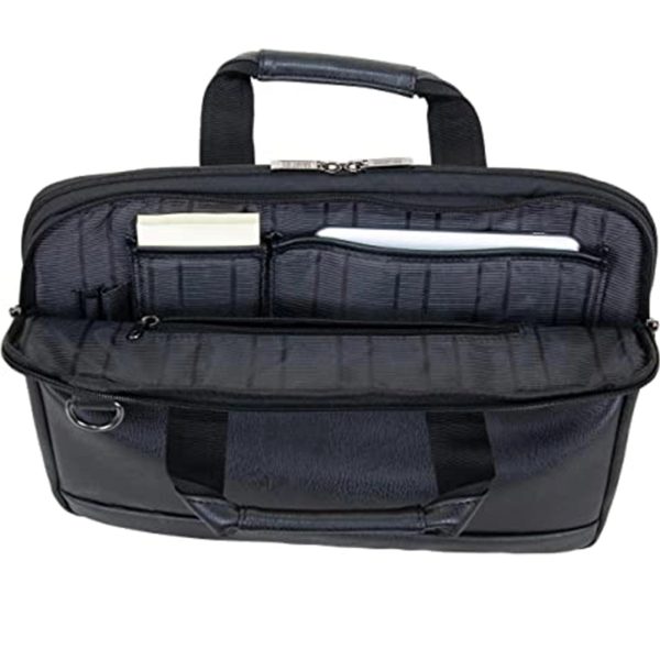 Faux Pebbled Leather Slim 16" Laptop Business Briefcase