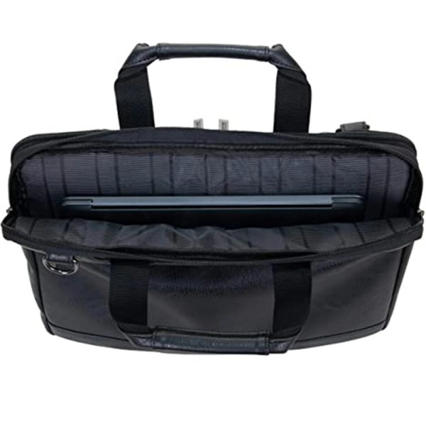Faux Pebbled Leather Slim 16" Laptop Business Briefcase