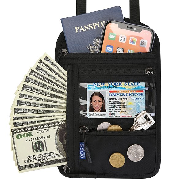 Neck Wallet Rfid Blocking Passport Holder