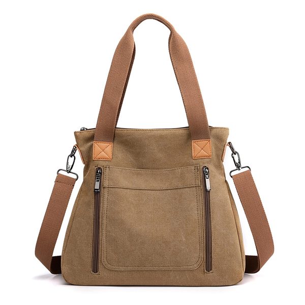 Vintage Canvas Shopping Tote Bag For Women