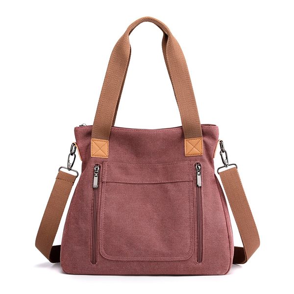Vintage Canvas Shopping Tote Bag For Women