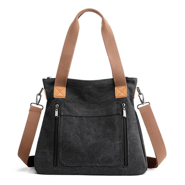 Vintage Canvas Shopping Tote Bag For Women