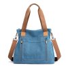 Vintage Canvas Shopping Tote Bag For Women