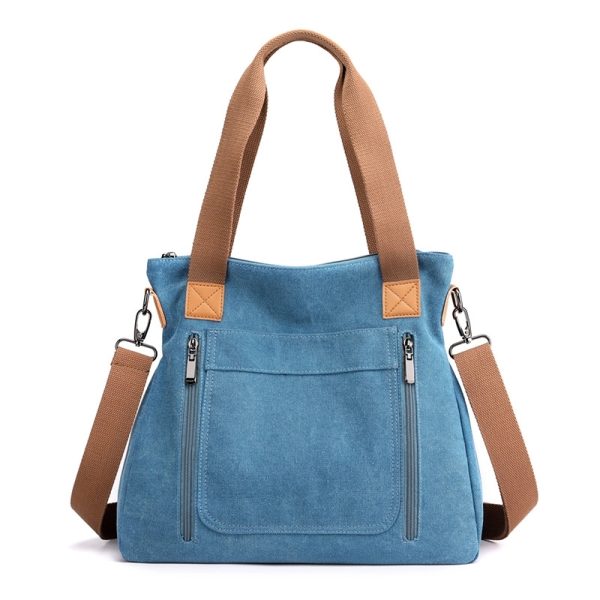 Vintage Canvas Shopping Tote Bag For Women