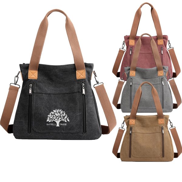 Vintage Canvas Shopping Tote Bag For Women