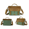 Genuine Leather Canvas Vintage Shoulder Bag