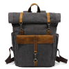 Vintage Travel Canvas Leather Backpack