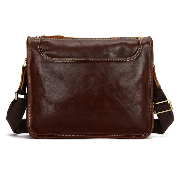 12 Inches Men'S Leather Messenger Bag