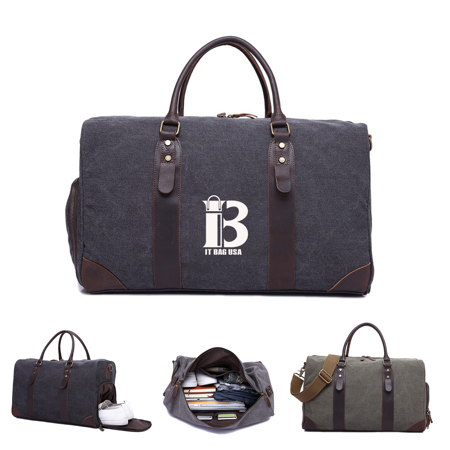 Canvas Travel Bag With Shoe Pouch