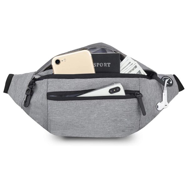 Large Crossbody Fanny Pack with 4-Zipper Pockets