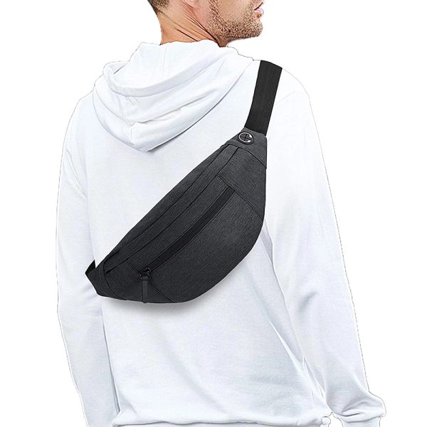 Large Crossbody Fanny Pack with 4-Zipper Pockets