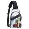 11"X 7" Clear Sling Bag Chest Backpack With Front Pocket