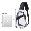 11"X 7" Clear Sling Bag Chest Backpack With Front Pocket