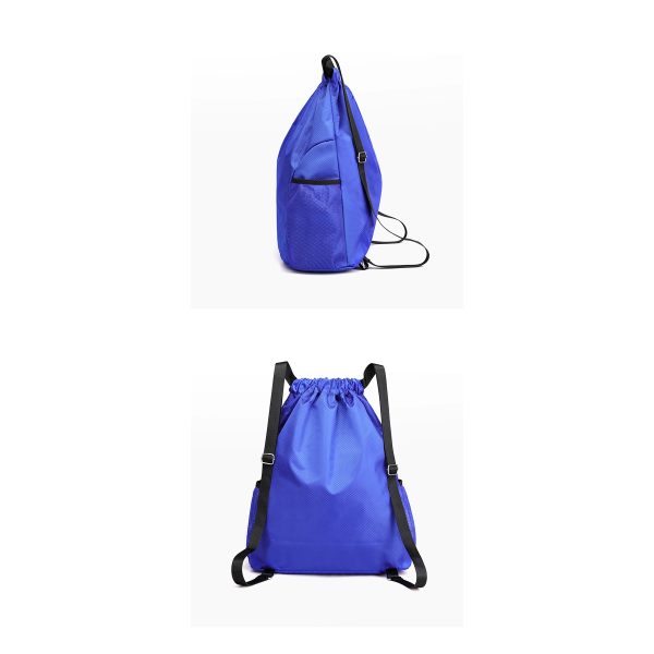 Sports Gym Bag Drawstring Backpack With Water Bottle Holder