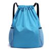 Sports Gym Bag Drawstring Backpack With Water Bottle Holder